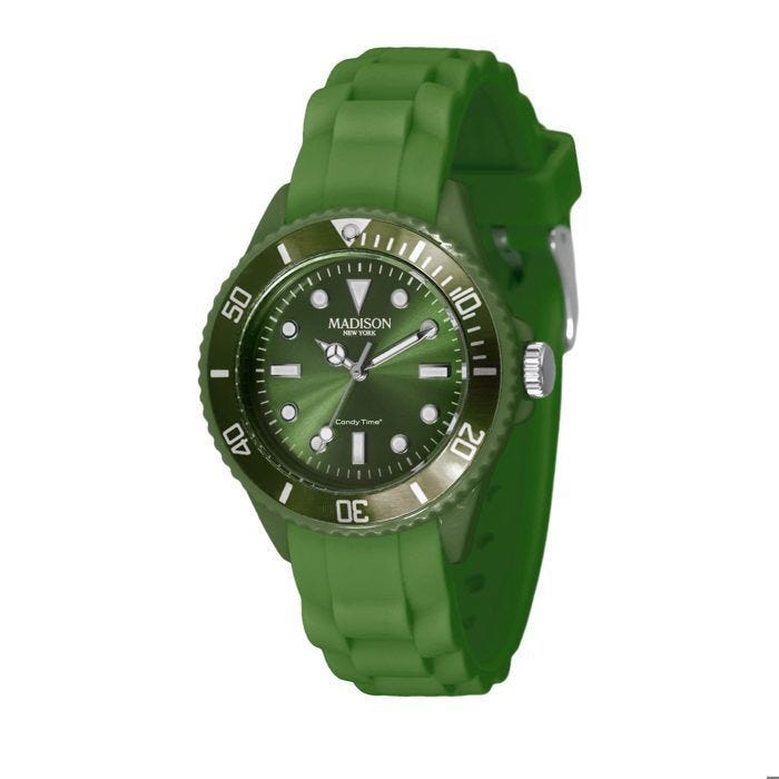 Montre - Madison - L4167-18 - 34 mm - Vert - Résine - Silicone