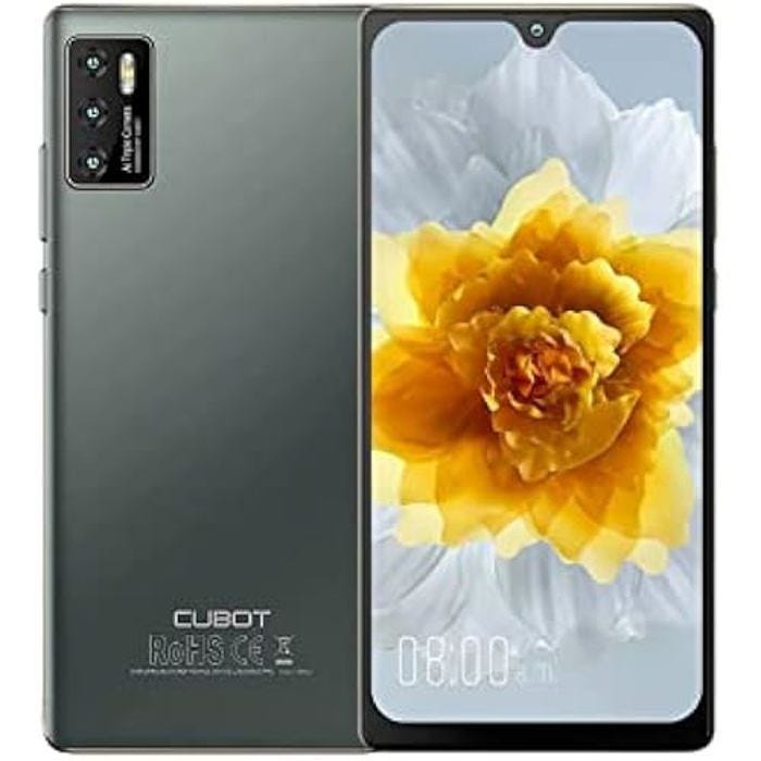 Cubot P50-6.2" HD+ Smartphone 6 Go et 128 Go, double caméra, 20 MP, batterie 4200 mAh, Android 11, processeur Mediatek Helio P22,