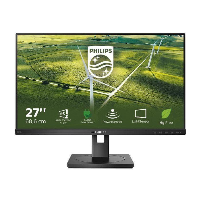 Moniteur Philips Green 272B1G 68 cm 27 pouces - DVI, HDMI, DisplayPort, hub USB, 75 Hz, FreeSync, pivot
