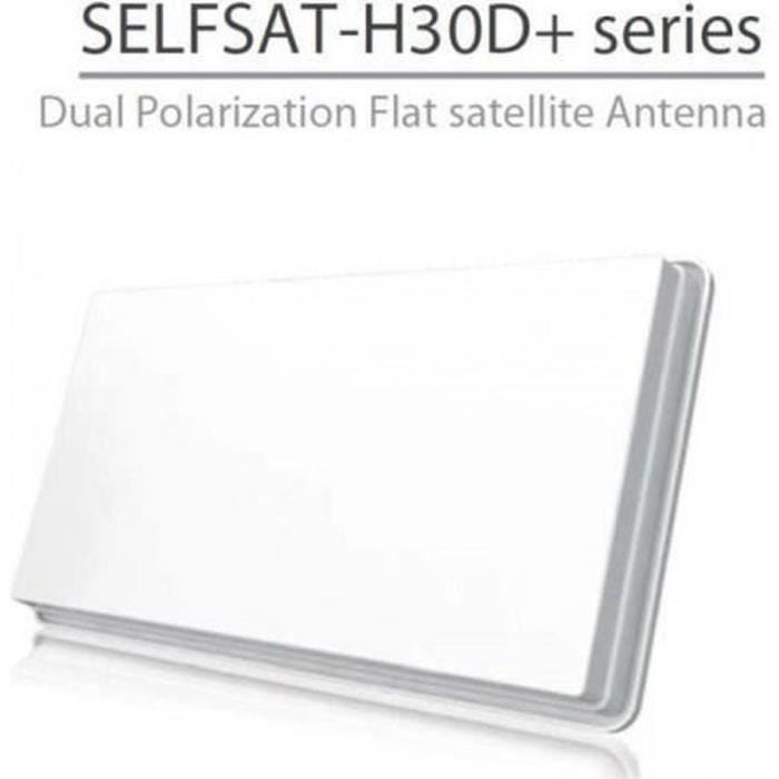Antenne satellite plate - SELFSAT - H30D+ - Double polarisation - Gain 33,7 - Couleur Blanc