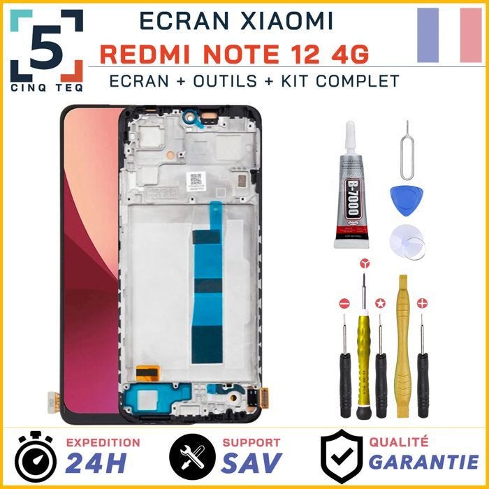 Ecran Complet Remplacement pour Xiaomi Redmi Note 12 4G 23021RAAEG + Colle +Kit