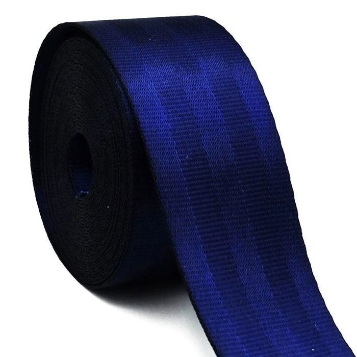 Sangle 48mm Bleu Marine 10 mètres style ceinture de sécurité en polyester bagages sacs anse bandoulière couture chaises