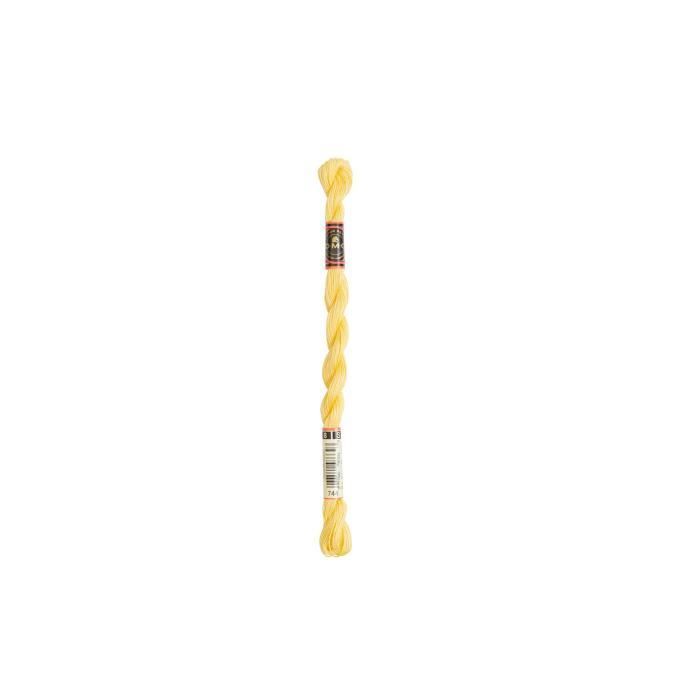Fil - DMC - Coton Perlé Small N8 - Jaune - 25 mètres - 100% coton