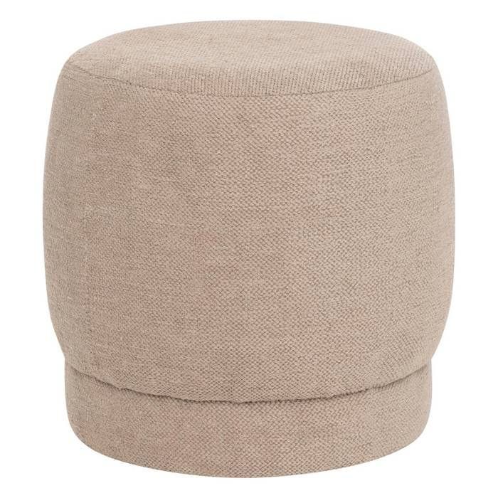 Pouf bouclette Amea gris taupe D39cm - Atmosphera createur d'interieur - Taupe