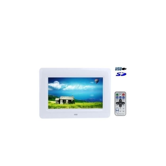 Album Photo Numérique Port SD Lecteur Media Cadre Écran 7 Pouces Tft LCD Pal MP3 YONIS