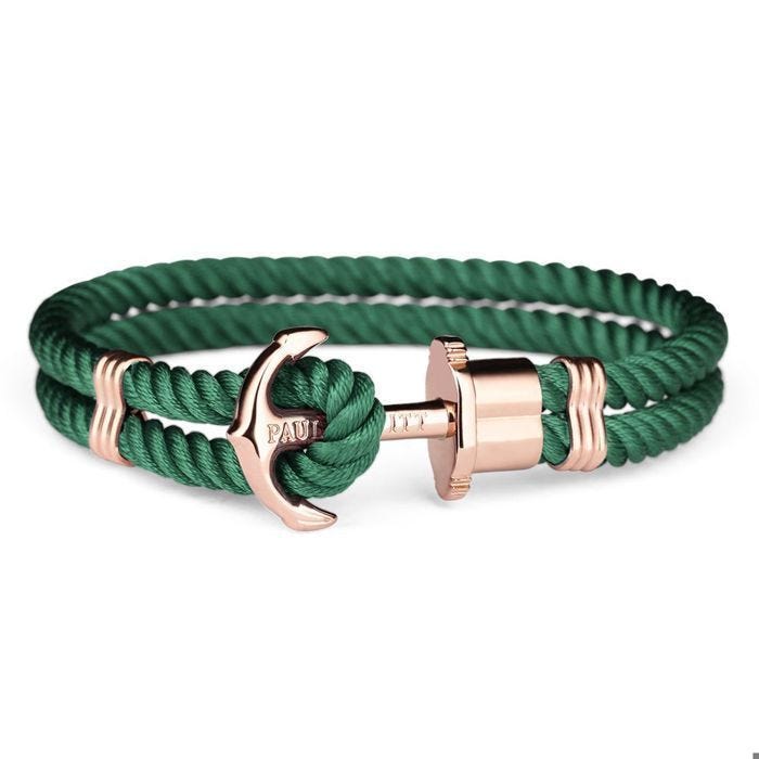 Bracelet - Paul Hewitt - PHPHNRGXXL - Acier inoxydable - Vert avec or rose - Mixte