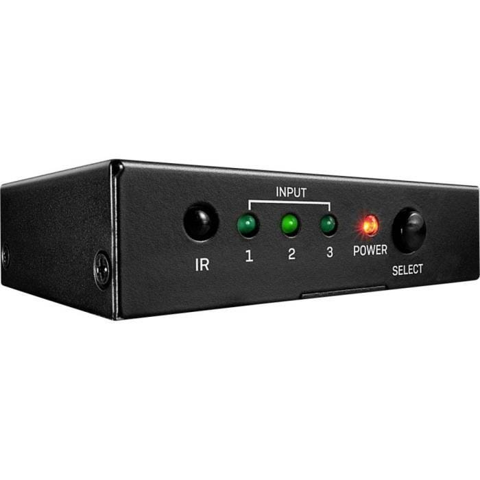 Commutateur HDMI - LINDY - 3 Ports - 3840 x 2160 pixels - Compact - Haute qualité