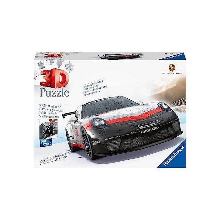 Ravensburger-Puzzle 3D Porsche 911 GT3 Cup-Dès 10 ans-108 pièces numérotées à assembler sans colle-Accessoires inclus-11557
