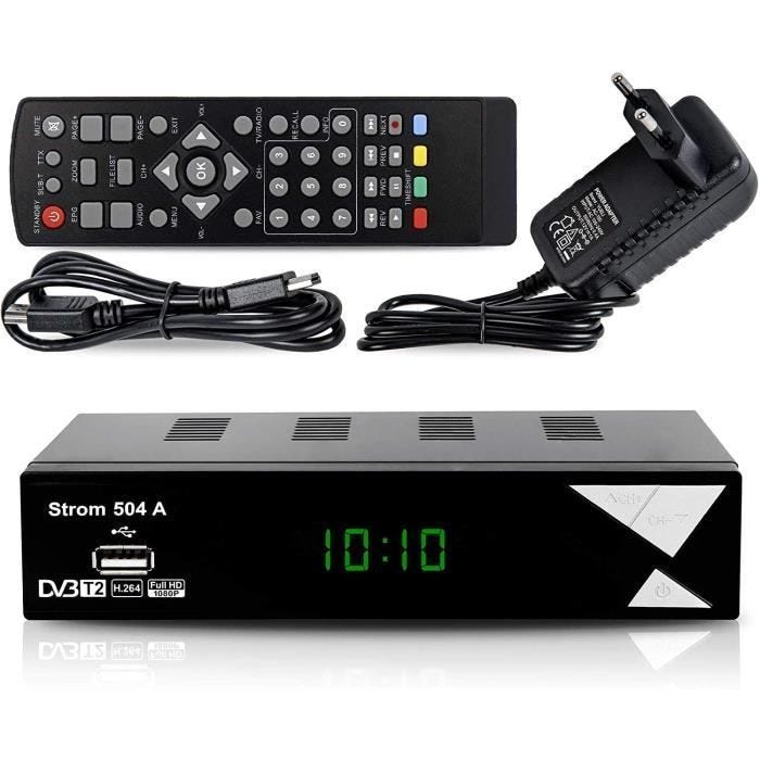 Récepteurs Strom 504 Décodeur TNT Full HD DVB-T2 - Compatible HEVC264 - (HDMI,Péritel, USB, Digital Plus) Noir 2978