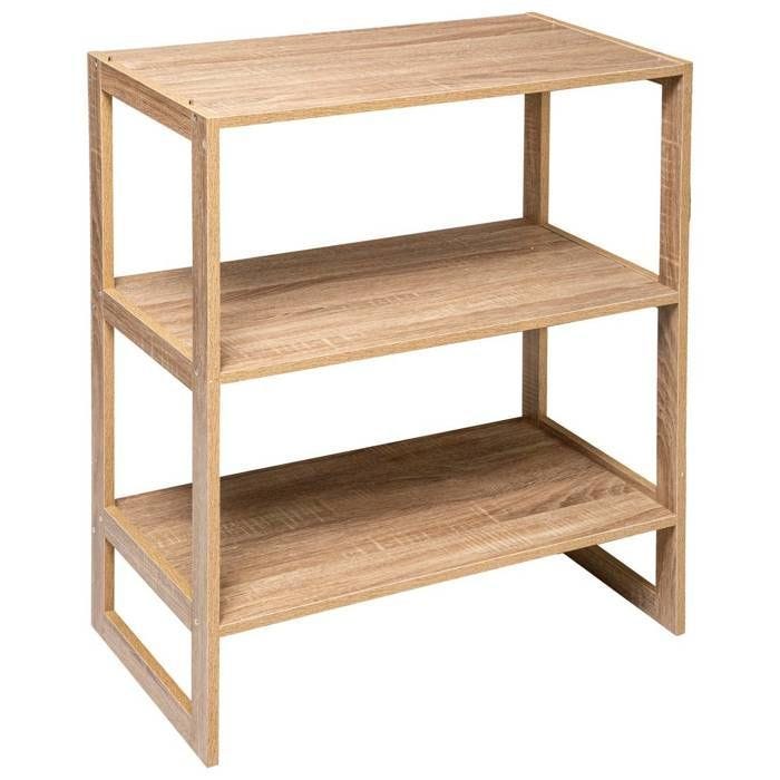 5five - étagère 4 cases empilables "mix n modul" effet chêne naturel