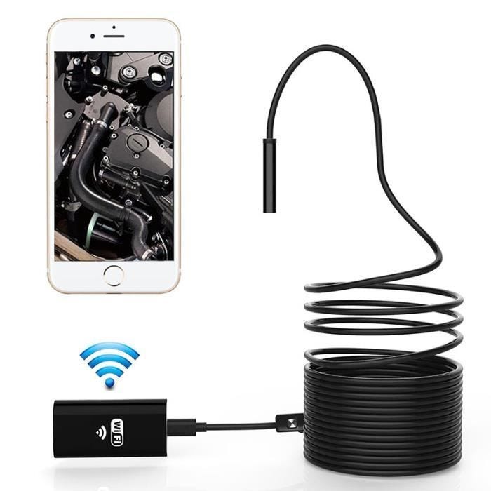 SHOP-STORY - Endoscope Wifi Sans Fil - Mini Caméra Etanche et Compatible IOS Android Mac Tablette Windows - Dimension 1 Mètre