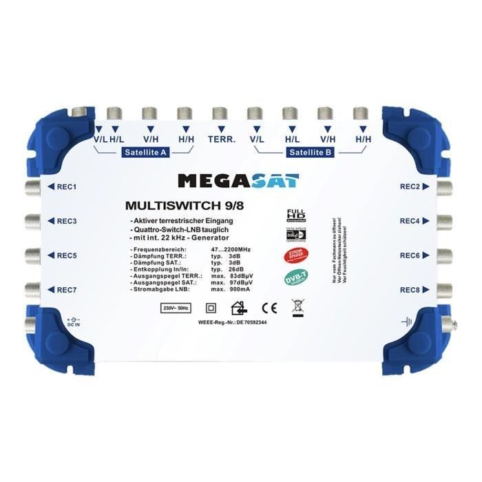 Megasat Multiswitch 9-8 - Commutateurs multiples de signal terrestre-satellite