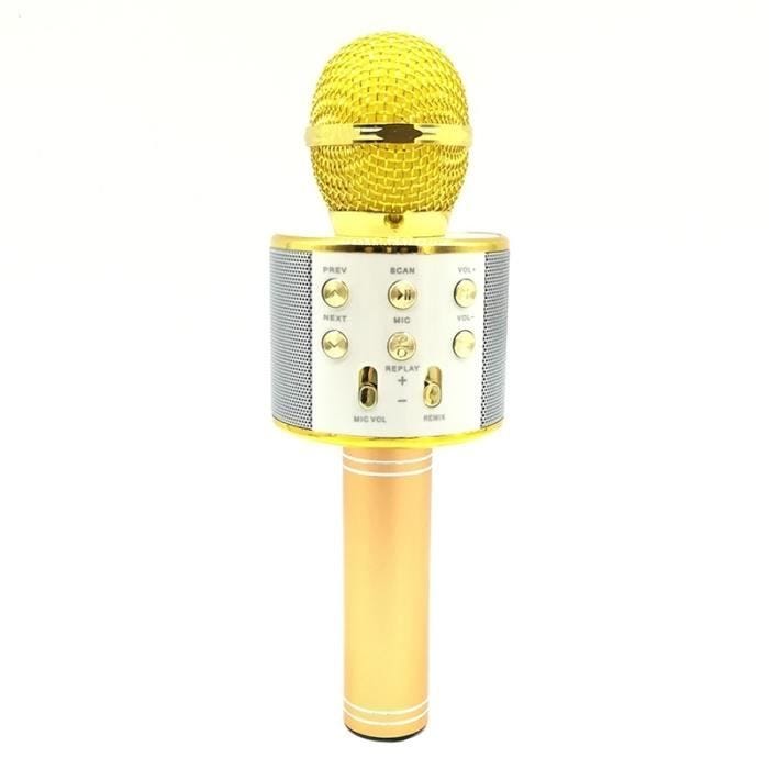 Microphone Karaoké Bluetooth 4.2 Haut-Parleur Puissance 5W Jaune YONIS