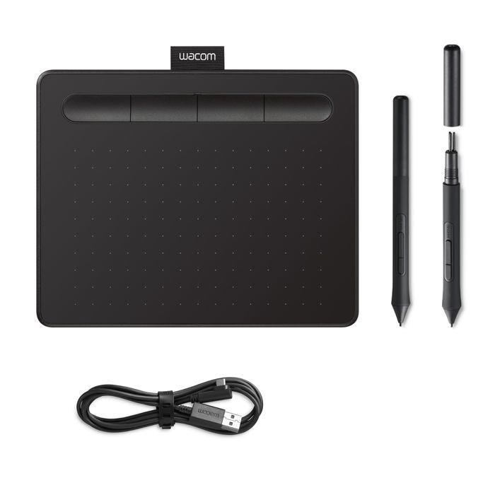 Numériseur WACOM Intuos Creative Pen Small - Noir - 15.2 x 9.5 cm - 4096 niveaux de pression
