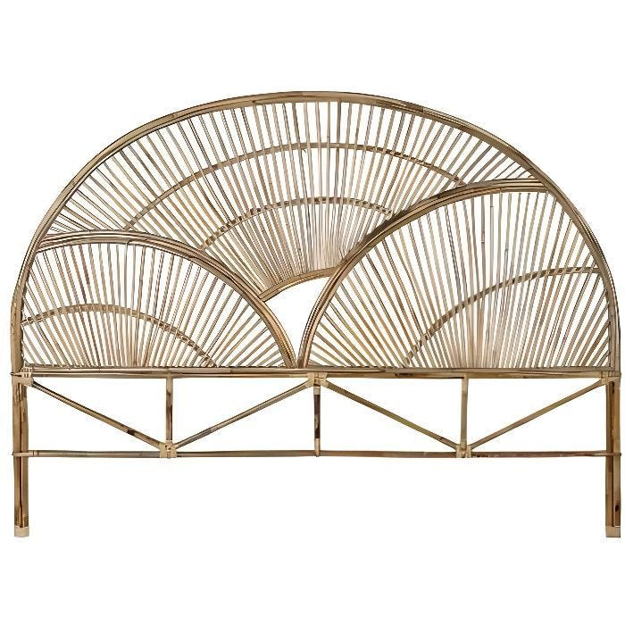 VMO HOME - TÊTE DE LIT OVALE EN ROTIN NATUREL 178 Largeur: x Profondeur: x Hauteur: