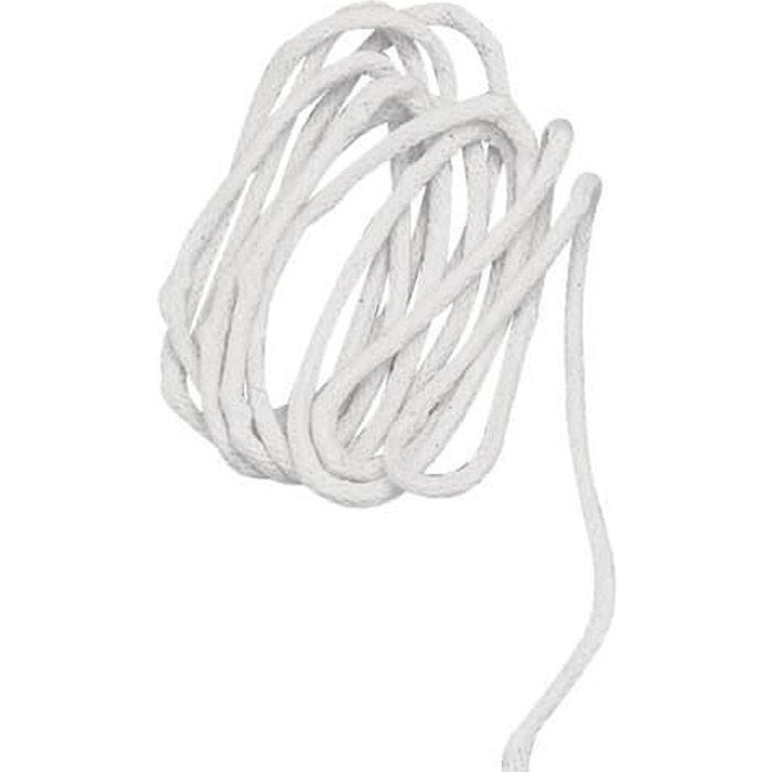 Mèche en coton - Rayher - 3mm - 2m - Blanc - Idéale pour lampes à huile