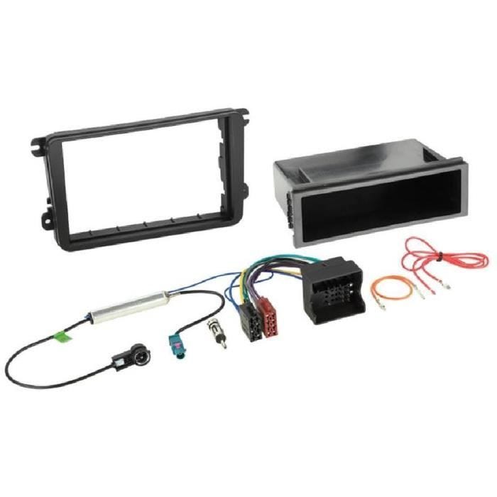 Kit Installation Autoradio - GENERIQUE - Compatible Seat Skoda Volkswagen - Universel - Noir - Voiture