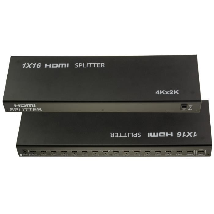 Splitter HDMI 1.4 16 Ports - Resolution 4K 2160x3840 à 30Hz Compatible 3D - Boitier métal