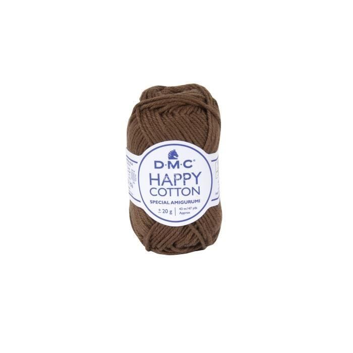 Fil à crocheter - DMC - Natura Happy Cotton - 3mm - 20g - Marron 777
