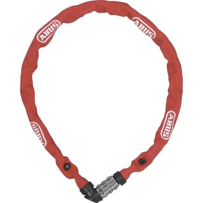 Antivol ABUS - Chaîne 1200 web 60 cm Rouge - Vélo loisir Homme Adulte