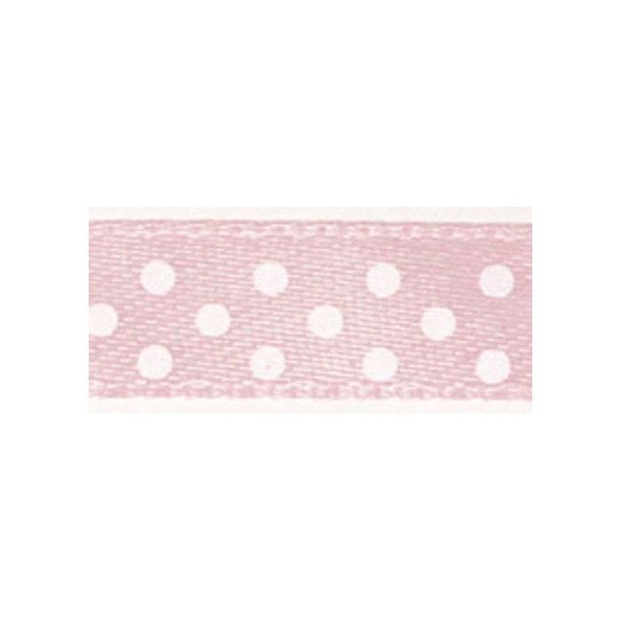 Ruban satin à pois - Rose - 9,5 mm - 10 m - Rayher
