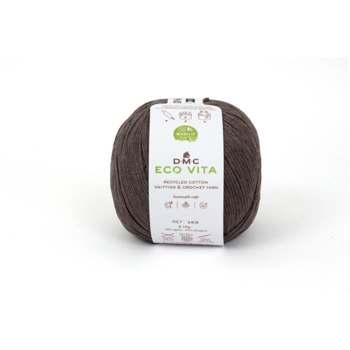Fil Coton Recyclé - DMC - Eco Vita - 3mm - 100g - Couleur Marron