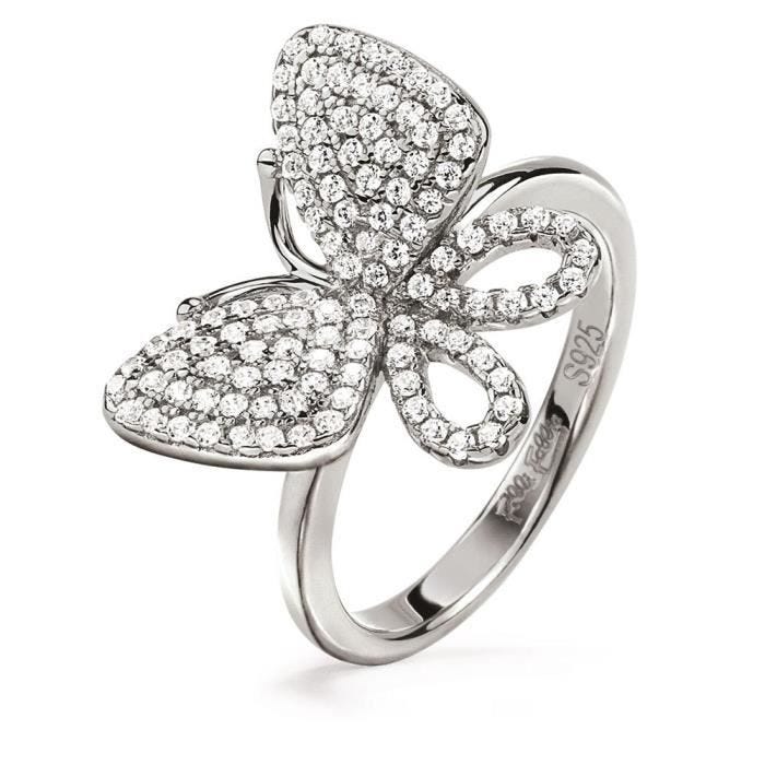 Bague en argent sterling - FOLLI FOLLIE - 3R17S062C - Taille 56 - Couleur argent - Pour femme