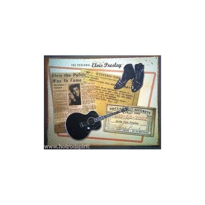 Plaque publicitaire - Elvis Presley - Sott10022 - Métal peint - Vintage - 40x30 cm