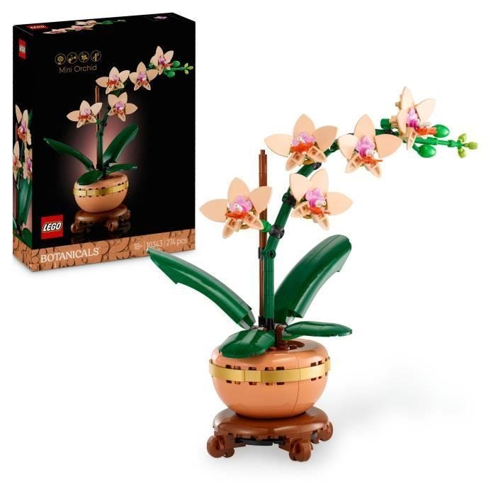LEGO Botanique 10343 L’orchidée miniature - Fleurs artificielles - Idée cadeau pour femme