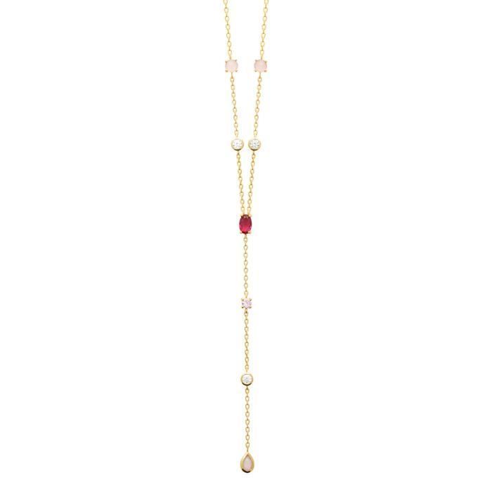 Collier - Brillaxis - Collier Brillaxis en Y et oxydes de zirconium - Couleur de la matière:Jaune Taille/Longueur:45 cm