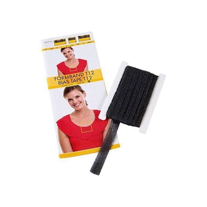 Vilene Stabilmanche T12 anthracite - 12 mm x 5 m - 2VBT-86