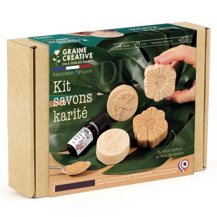 Kit DIY Savons - Graine Créative - Beurre de Karité - Blanc - Enfant - Mixte