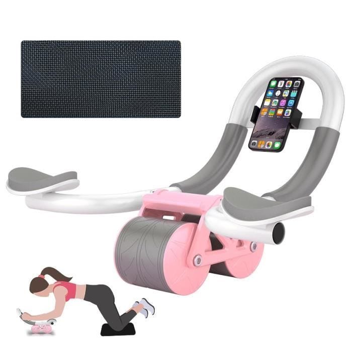 Roue Abdominale Ab Roller Wheel Roue Abdominale à Rebond Automatique Roulette Abdominaux avec Support de Coude Appareil Équipement