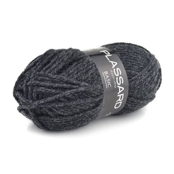 Laine - PLASSARD - Basic Gris Anthracite (12) - N° aiguille : 4 - N° aiguille : 4,5