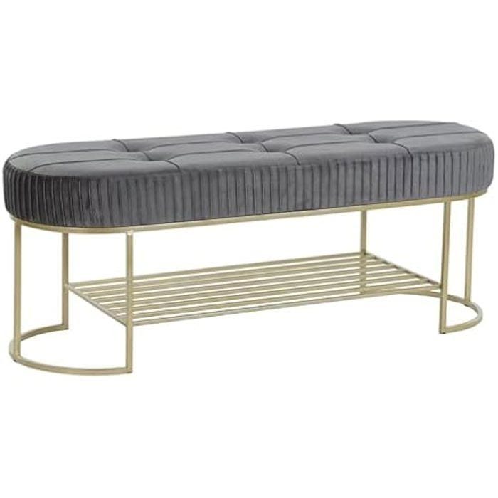 Banquette - DKD HOME DECOR - Standard - Métal - 2 places - Doré et gris