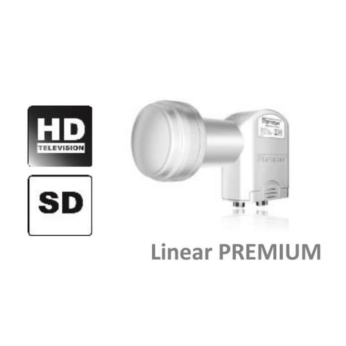 LNB TWIN - OPTICUM - 0.1dB - 2 sorties - Ultra HD - Protection anti-pluie oui