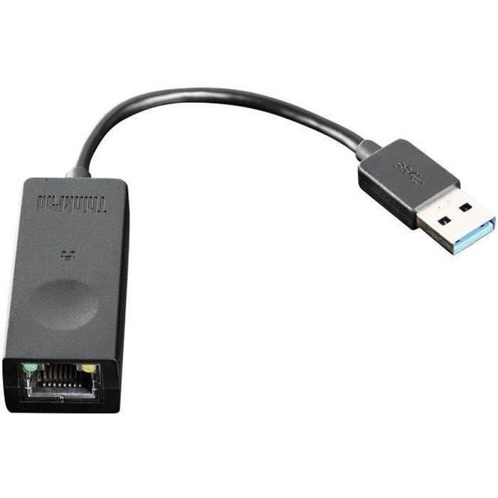 Adaptateur réseau LENOVO - Carte Gigabit Ethernet USB 3.0 - 1 Port - Paire torsadée