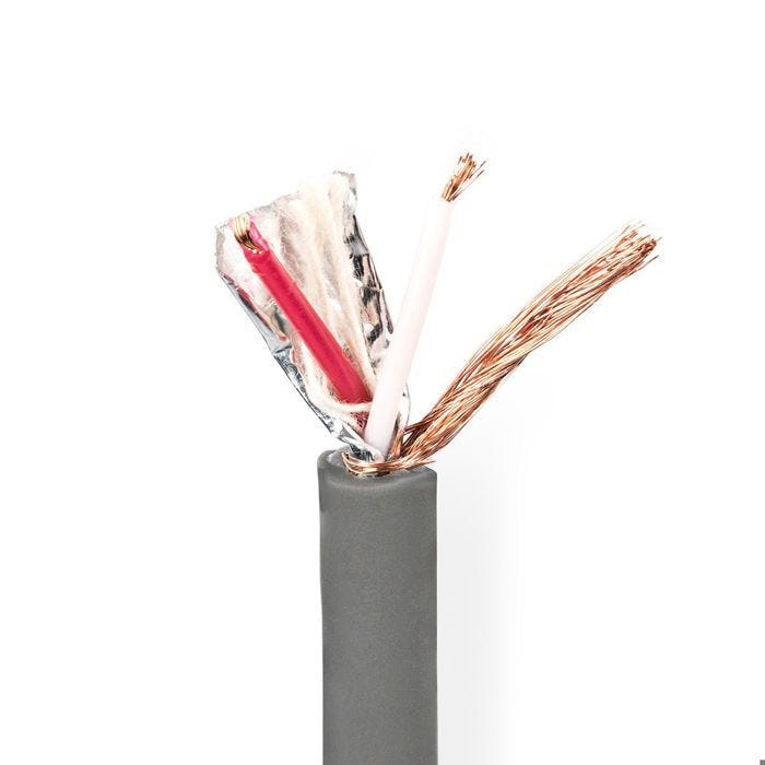 Câble DMX - NEDIS - COTR15021GY100 - Blindé - 110 Ohm - Gris Foncé