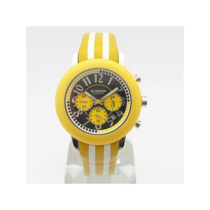 Montre Mixte K&Bros 9427-3-710 - Quartz - Bracelet en Cuir - 43 mm