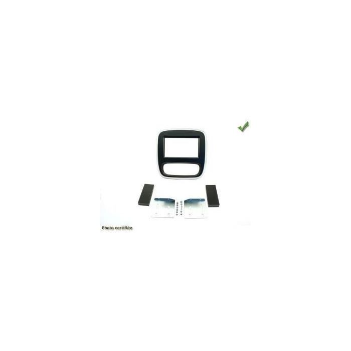 Kit 2 DIN - OPEL - VIVARO 2014 - RENAULT TRAFIC 2014 - Noir avec contour argent - Installation autoradio