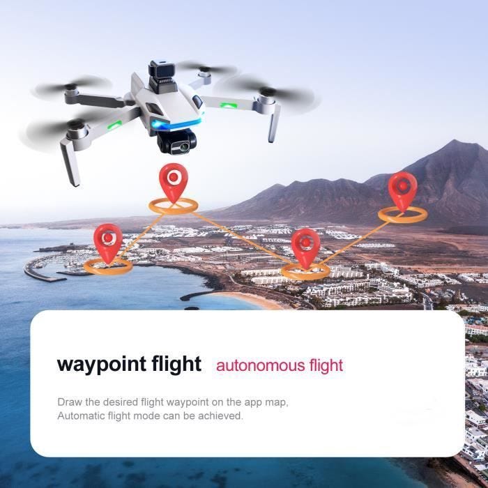 Drone Autonome Double Caméra 8K Anti-collision GPS Commande Gestuelle Gris YONIS