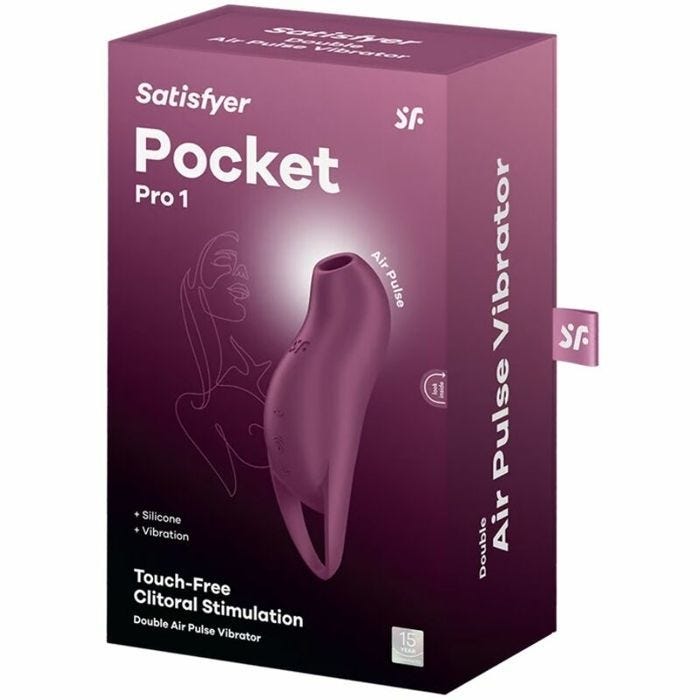 Stimulateur clitoridien - SATISFYER - Pocket Pro 1 - Grenat - Silicone médical - Rechargeable