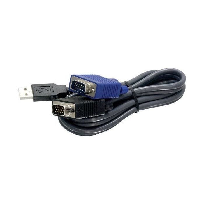 Câble KVM - TRENDNET - 4,57 m - USB 2.0 - Connecteur USB et VGA - Compatible multi-OS
