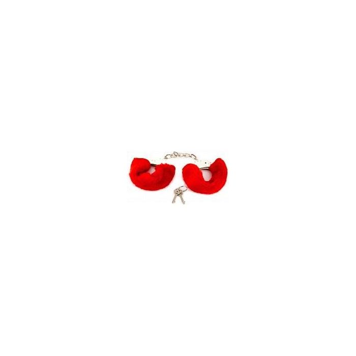 Menottes - Poignets en Acier Recouverts de Fourrure Rouge
