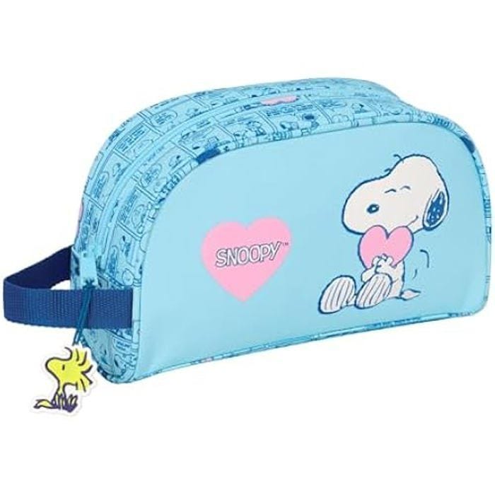 Trousse de Toilette - SAFTA - Snoopy Love - Souple - Zippée - Pour Enfants de 5 à 14 Ans