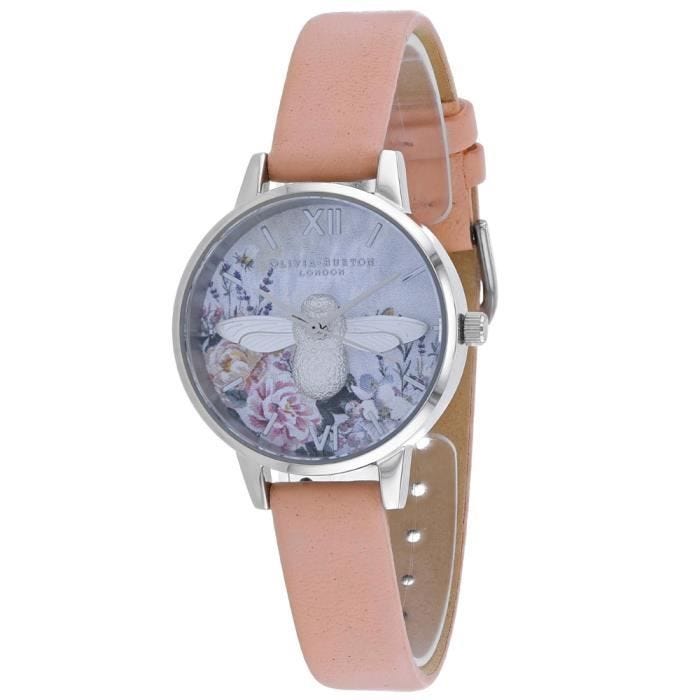 Montre Femme - Olivia Burton - OB16GH09 - Cadran Argenté - Bracelet Cuir - Étanchéité 3 ATM