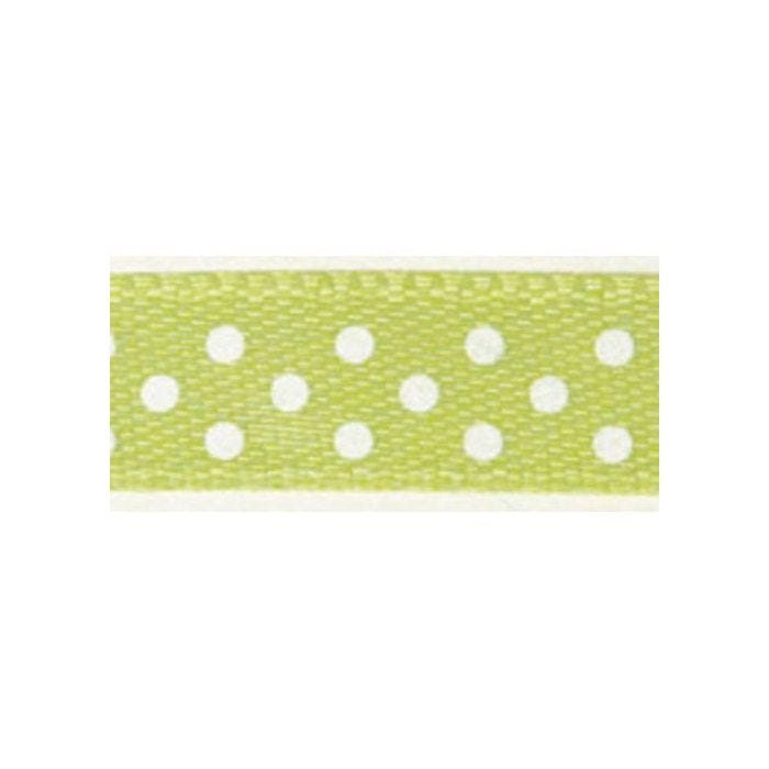 Ruban satin à pois - Rayher - Vert clair - 9,5 mm - 10 m