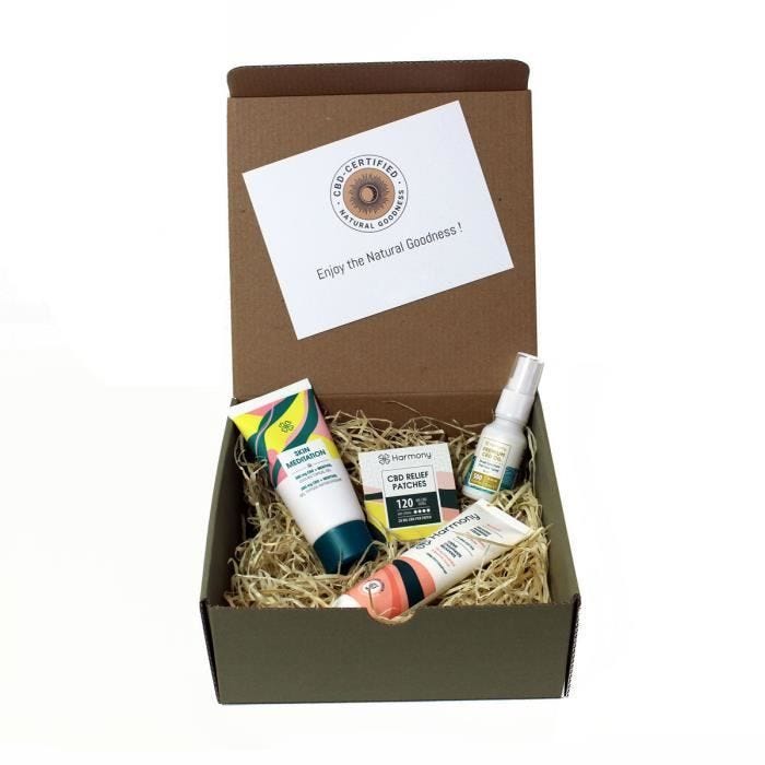 Coffret Bien-être - HARMONY - SKIN MEDITATION - Crème chauffante - Patchs CBD - Huile menthe