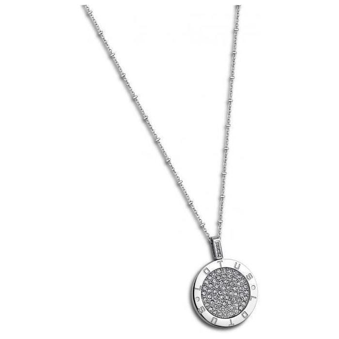 Collier et Pendentif - Lotus Style - LS1751-1-1 - Plaque Gaufré - Cristaux - Argent