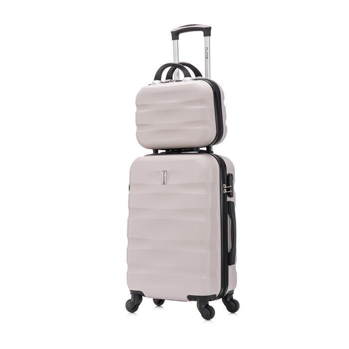 CELIMS FRANCE - Valise Cabine 55x35x25 Easyjet avec Vanity Aerowave | Valise Cabine 55cm | ABS | Cadenas Intégrée | Gris